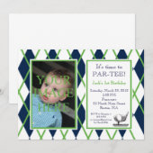 ゴルフフォアーガイル柄のト招待状 招待状 (正面/裏面)