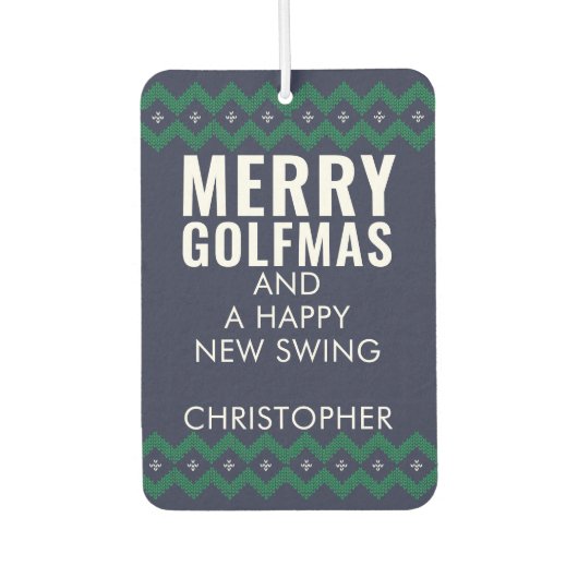 ゴルフフォトクリスマスゴールデンマスパインエアーフレッシュナー カーエアーフレッシュナー (正面)