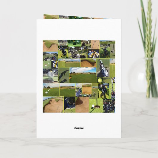 ゴルフフォトコラージュおもしろい誕生日 カード (裏面)