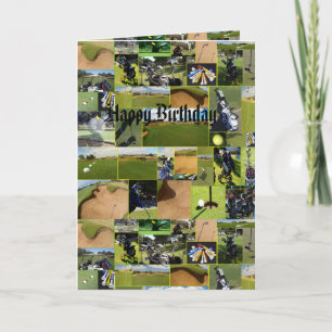 ゴルフフォトコラージュおもしろい誕生日 カード