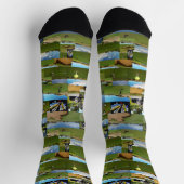 ゴルフフォトコラージュ、フルプリントクルーソックス ソックス (上部)