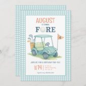 ゴルフフォーエスボーイ写真四歳の誕生日 招待状 (正面/裏面)