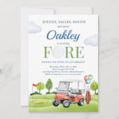 ゴルフフォー誕生日ゴルフゴルフ4th誕生日パーティー 招待状 (正面)