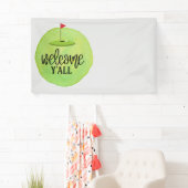 ゴルフフラグとウェルカムサインオングリーン  横断幕 (インサイチュ)