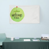 ゴルフフラグとウェルカムサインオングリーン  横断幕 (トレードショー)