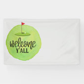 ゴルフフラグとウェルカムサインオングリーン  横断幕 (横)