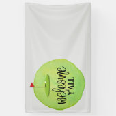 ゴルフフラグとウェルカムサインオングリーン  横断幕 (縦)