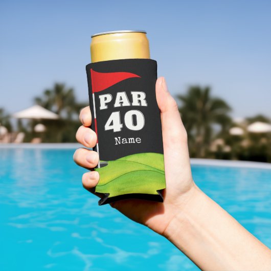 ゴルフフラッグでゴルファーへのゴルフ40th誕生日 スリム缶クーラー (インサイチュ プール)