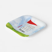 ゴルフフラッグでゴルファーへのゴルフ40th誕生日 ペーパープレート (傾斜あり)