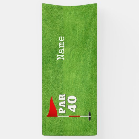 ゴルフフラッグでゴルファーへのゴルフ40th誕生日 横断幕 (縦)