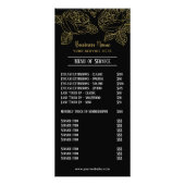 ゴルフフローラルパターンブラックアイラッシュサロン価格表 ラックカード (正面)