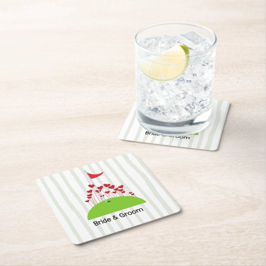 ゴルフフ結婚ラッグゴルファーが大好きなゴルフ スクエアペーパーコースター (インサイチュ)