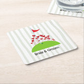 ゴルフフ結婚ラッグゴルファーが大好きなゴルフ スクエアペーパーコースター (アングル)