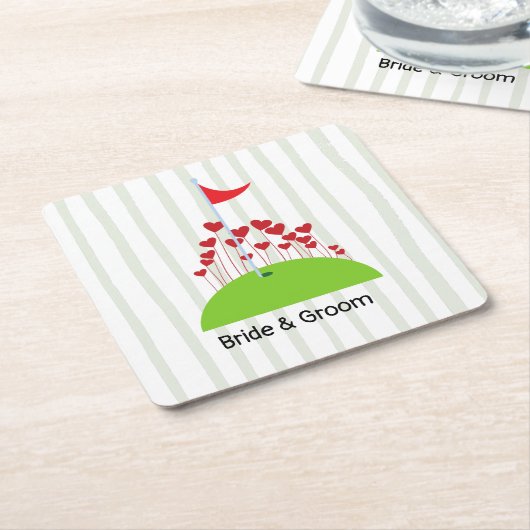 ゴルフフ結婚ラッグゴルファーが大好きなゴルフ スクエアペーパーコースター (アングル)