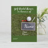 ゴルフブライダルシャワーとラブハート 招待状 (スタンド正面)