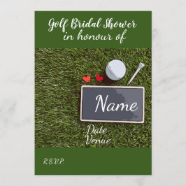 ゴルフブライダルシャワーとラブハート 招待状