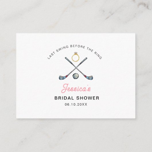 ゴルフブライダルシャワーゲーム エンクロージャーカード (裏面)