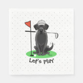 ゴルフブラックラブラドールレトリエバードッグ – かわいい スタンダードランチョンナプキン (正面)