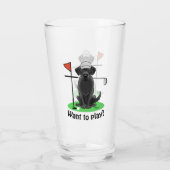 ゴルフブラックラブラドールレトリエバードッグ – かわいい タンブラーグラス (裏面)