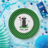 ゴルフブラックラブラドールレトリエバードッグ – かわいい ペーパープレート (パーティー)