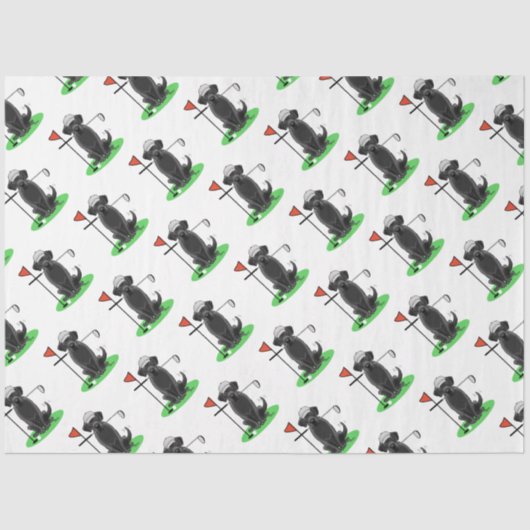 ゴルフブラックラブラドールレトリエバードッグ – かわいい 薄葉紙 (正面)