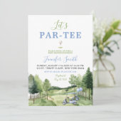 ゴルフブルーボーイベビーシャワーパーティー招待 招待状 (スタンド正面)