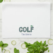 ゴルフブ名門私立校風のルーグリーンアーガイルカスタム キッチンタオル (折り畳み)