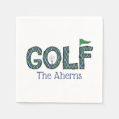 ゴルフブ名門私立校風のルーグリーンアーガイルカスタム スタンダードカクテルナプキン (正面)