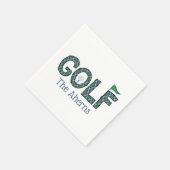 ゴルフブ名門私立校風のルーグリーンアーガイルカスタム スタンダードカクテルナプキン (角)