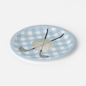 ゴルフプレイドブルーホワイトカントリー名門私立校風のクラブ ペーパープレート (アングル)