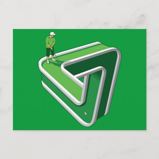 ゴルフプレイヤーの錯覚 ポストカード (正面)