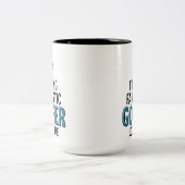 ゴルフプレーおもしろいヤーことわざコーチゴルフコーヒー旅行 ツートーンマグカップ (中央)