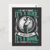 ゴルフプレーおもしろいヤーラッキーなゴルフスイングスキルジョーク ポストカード (正面/裏面)