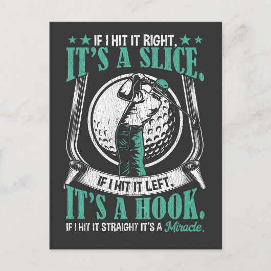 ゴルフプレーおもしろいヤーラッキーなゴルフスイングスキルジョーク ポストカード (正面)