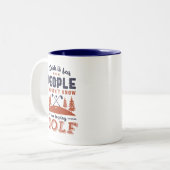 ゴルフプレーおもしろい退職したヤーゴルファーパパラブゴルフ ツートーンマグカップ (正面左)