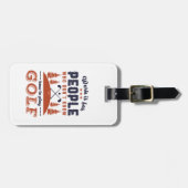 ゴルフプレーおもしろい退職したヤーゴルファーパパラブゴルフ ラゲッジタグ (正面横)