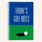 ゴルフプレーパーソナライズされたヤー用スパイラルノート ノートブック (正面)
