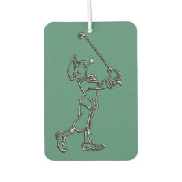 ゴルフプレーヤーのアウトラインデザイン~編集可能な背景 カーエアーフレッシュナー