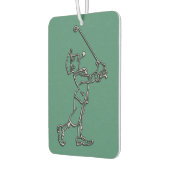 ゴルフプレーヤーのアウトラインデザイン～編集可能な背景 カーエアーフレッシュナー (左)