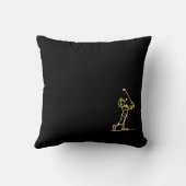 ゴルフプレーヤーの輪郭のデザインの~の編集可能背景 クッション (裏面)