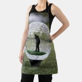 ゴルフプレーヤーを内装したガラスゴルフボール エプロン (インサイチュ)