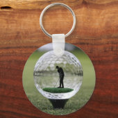 ゴルフプレーヤーを内装したガラスゴルフボール キーホルダー (裏面)