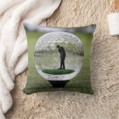 ゴルフプレーヤーを内装したガラスゴルフボール クッション (ブランケット)