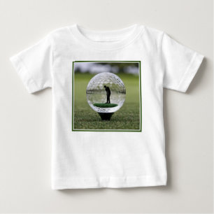 ゴルフプレーヤーを内装したガラスゴルフボール ベビーTシャツ
