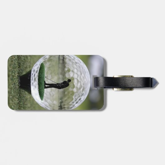 ゴルフプレーヤーを内装したガラスゴルフボール ラゲッジタグ (裏面横)