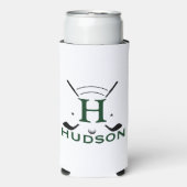 ゴルフプレーヤーイニシャル名カスタムモノグラム スリム缶クーラー (Seltzer正面)