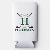 ゴルフプレーヤーイニシャル名カスタムモノグラム スリム缶クーラー (裏面)