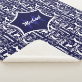 ゴルフプレーヤーカッコいいテーマモノグラムの シェルパブランケット (3/4)