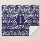 ゴルフプレーヤーカッコいいテーマモノグラムの シェルパブランケット (正面(横))