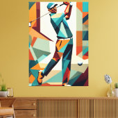 ゴルフプレーヤーキュビズムのキャンバス印刷 キャンバスプリント (インサイチュ (リビング))